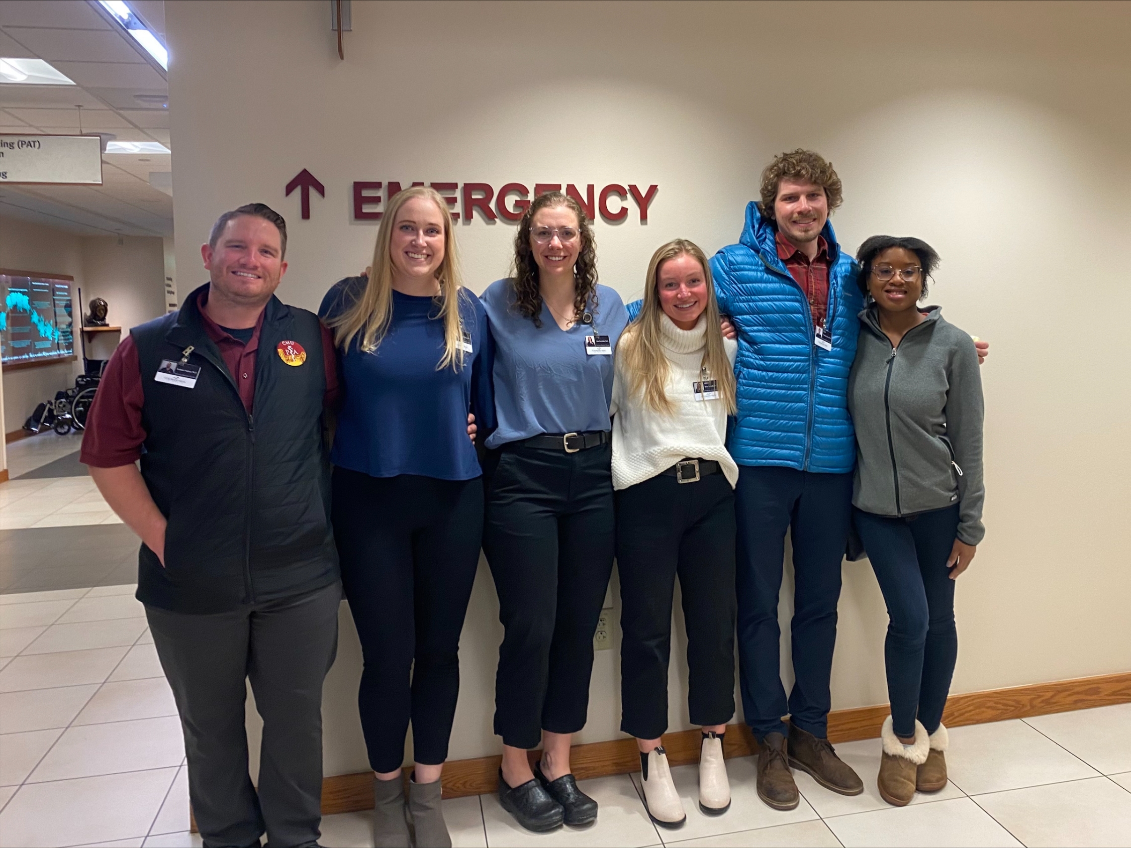 CMU PA students at a local emergency department after giving a talk to providers about harm reduction