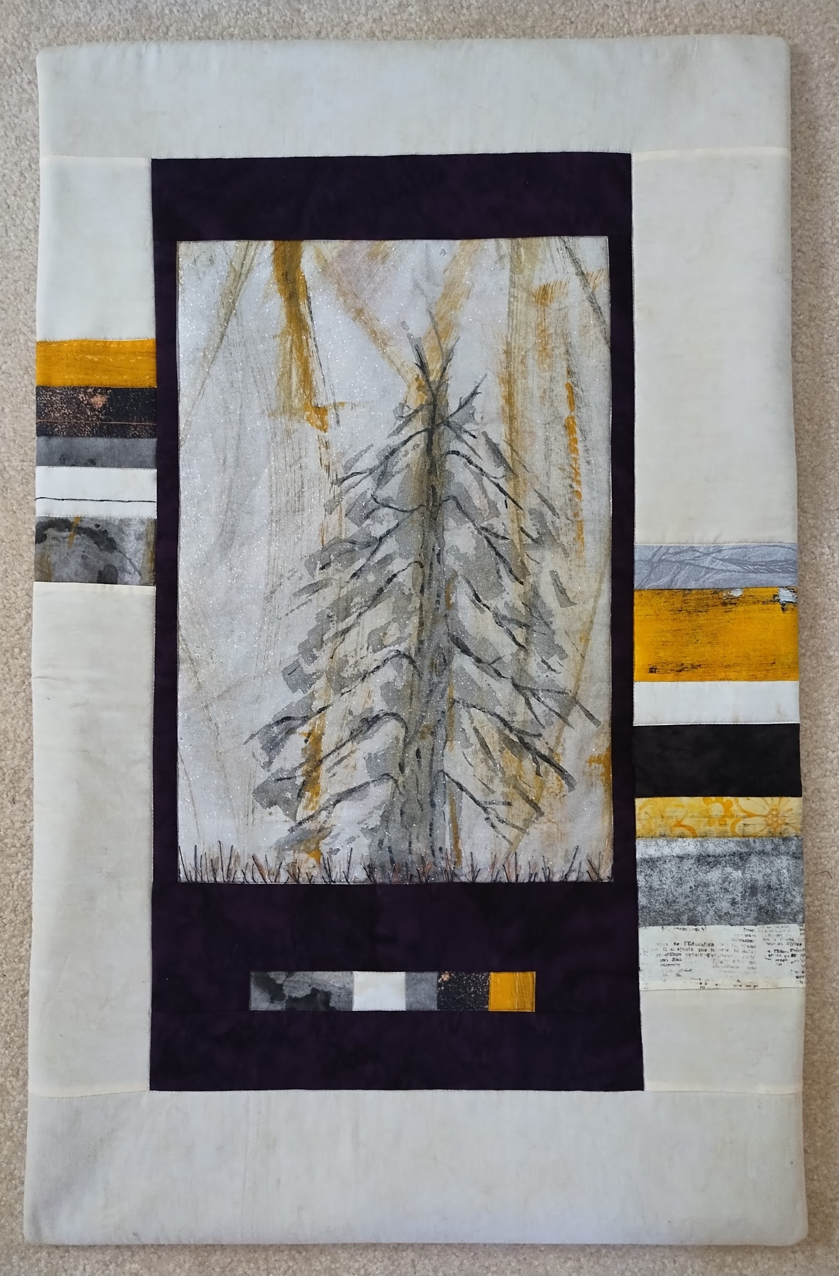 Handmade hanging fiber artwork