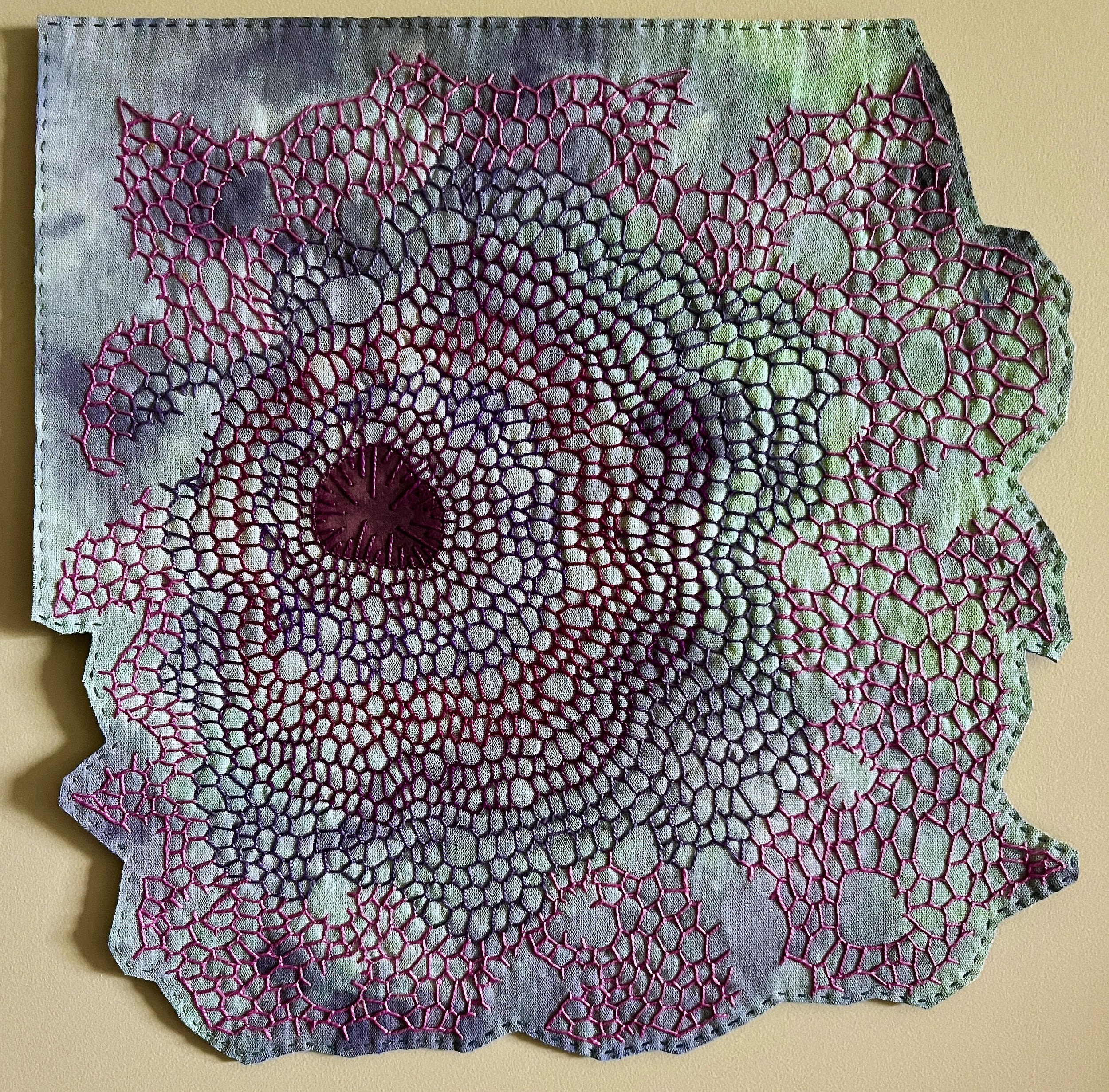 Handmade hanging fiber artwork