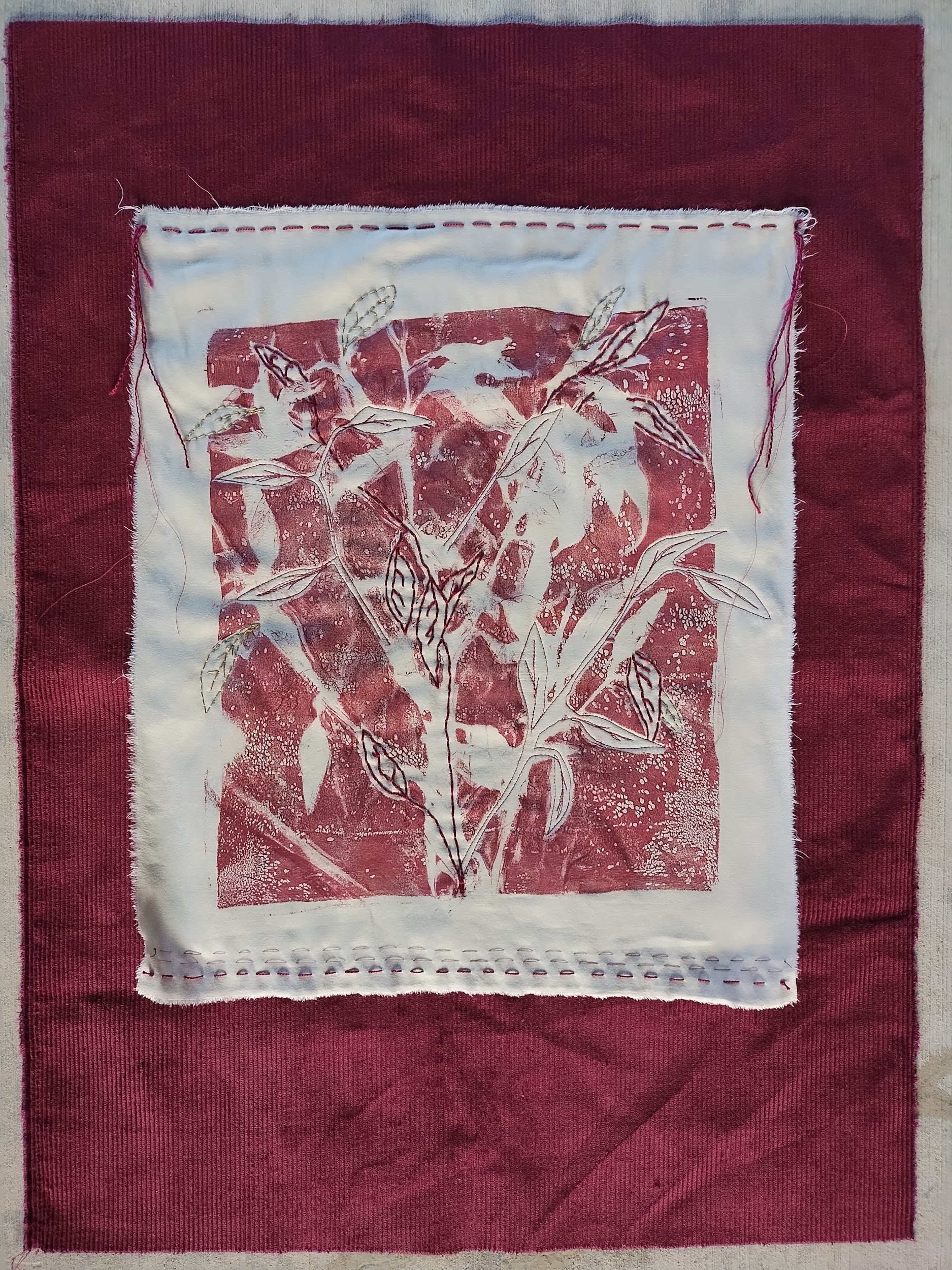 Handmade hanging fiber artwork