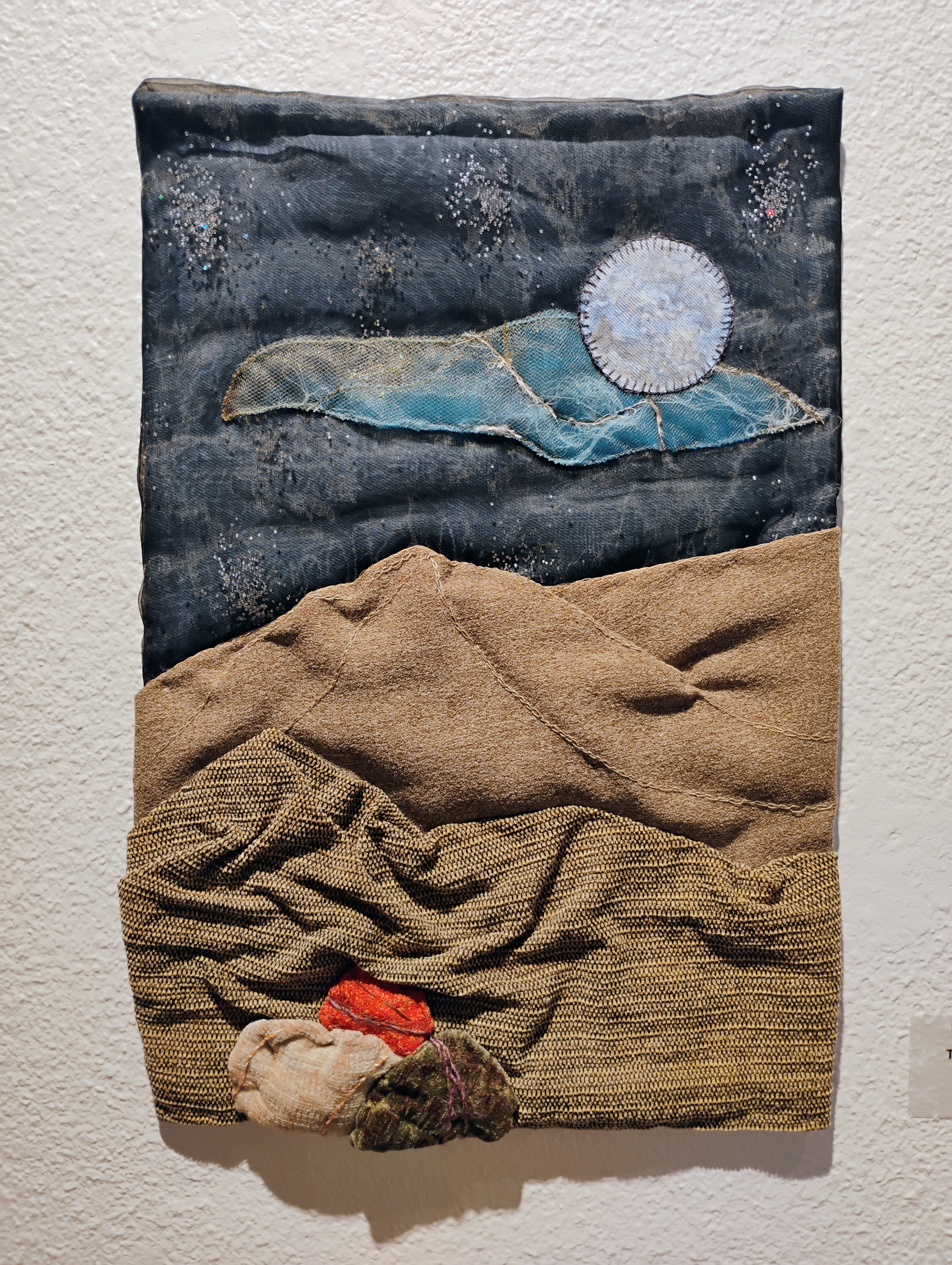 Handmade hanging fiber artwork