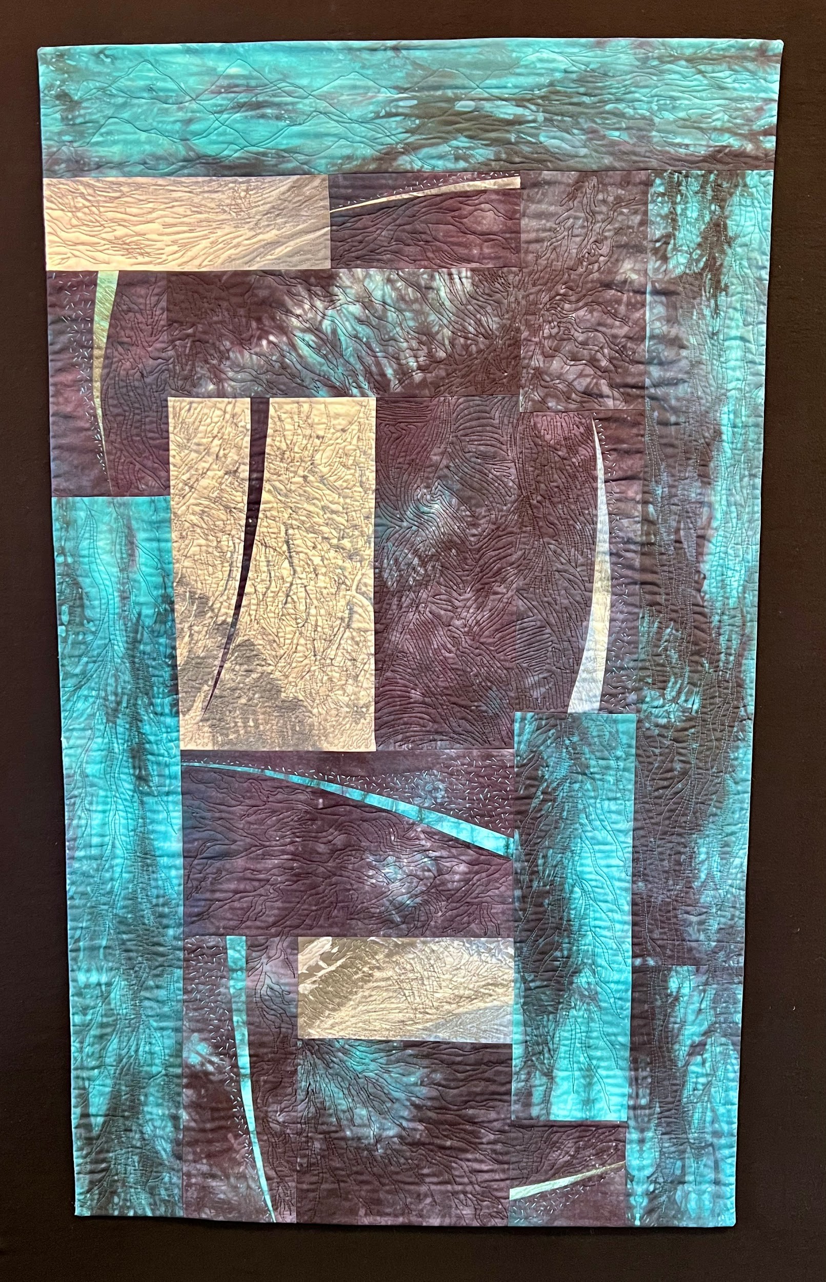 Handmade hanging fiber artwork