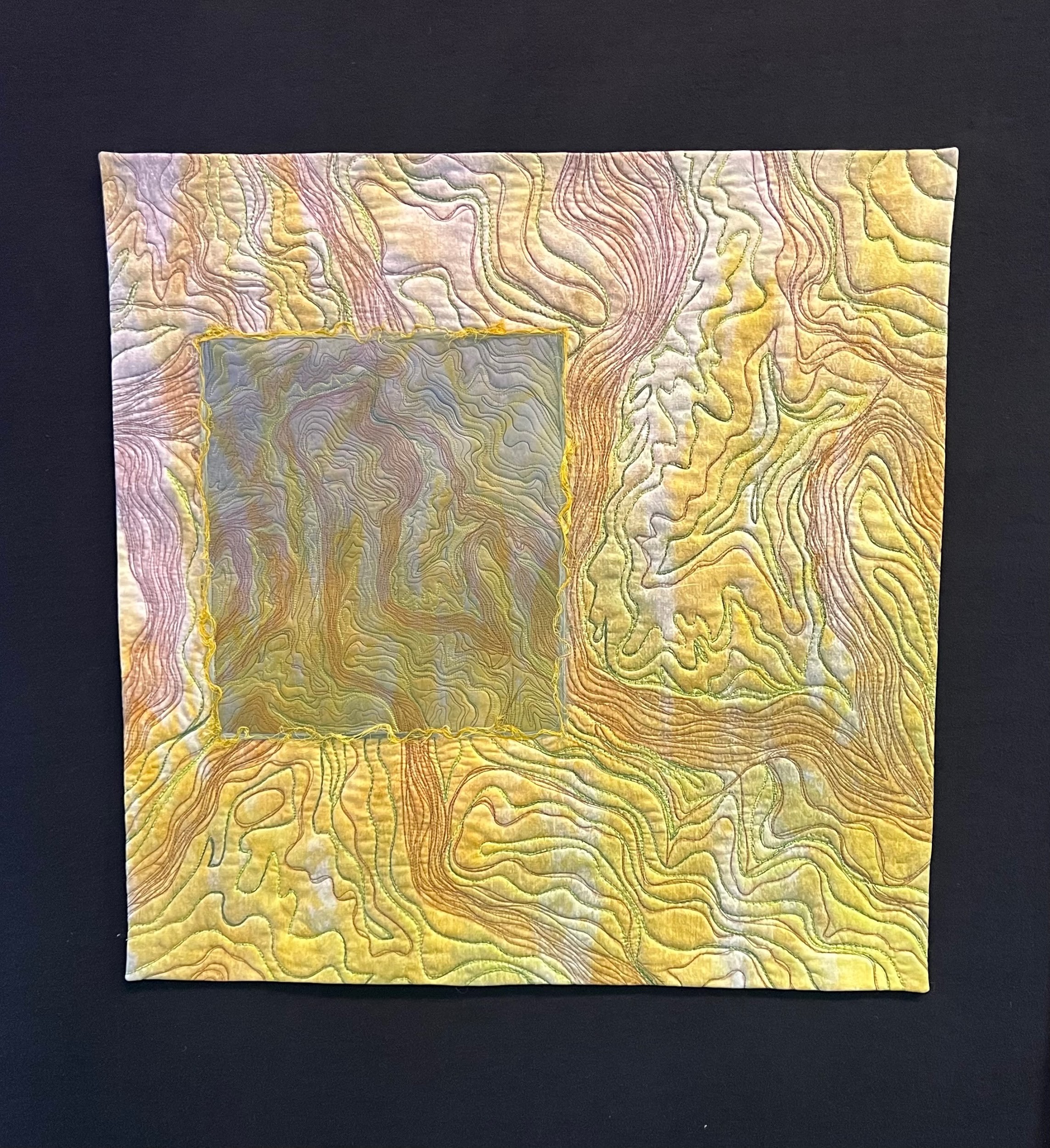Handmade hanging fiber artwork