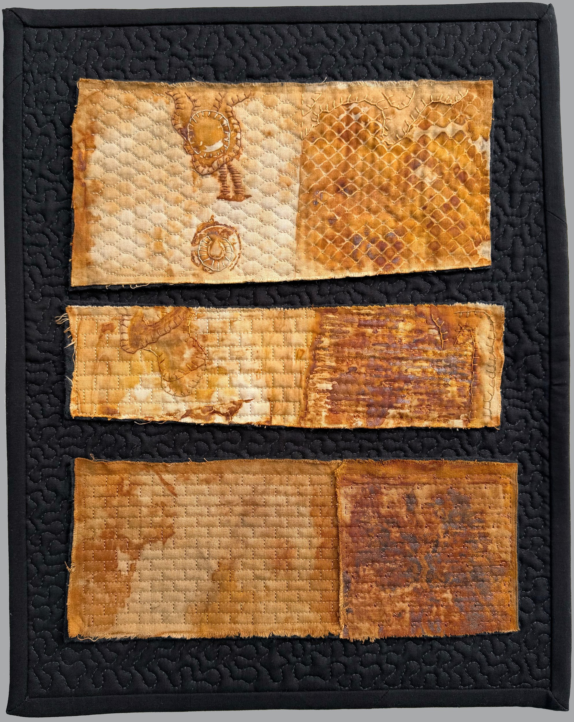 Handmade hanging fiber artwork