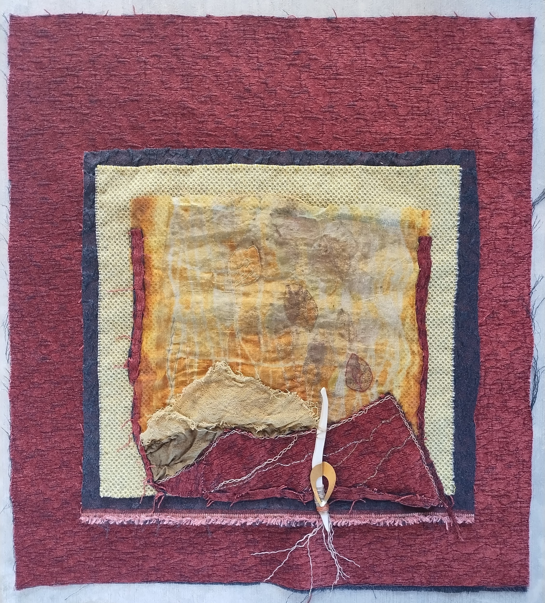 Handmade hanging fiber artwork
