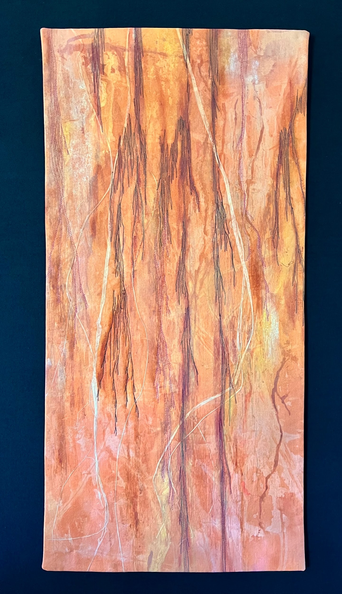 Handmade hanging fiber artwork