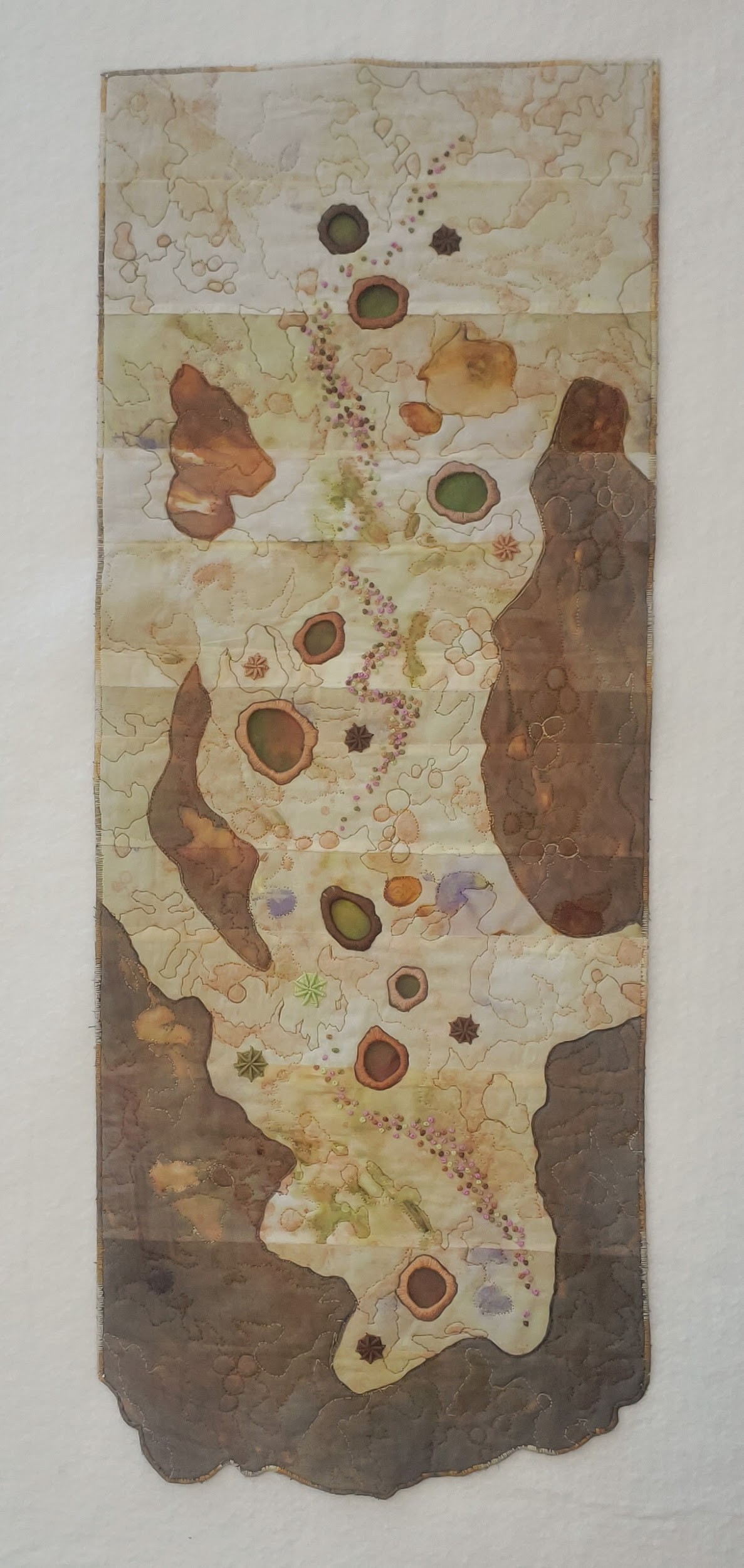 Handmade hanging fiber artwork