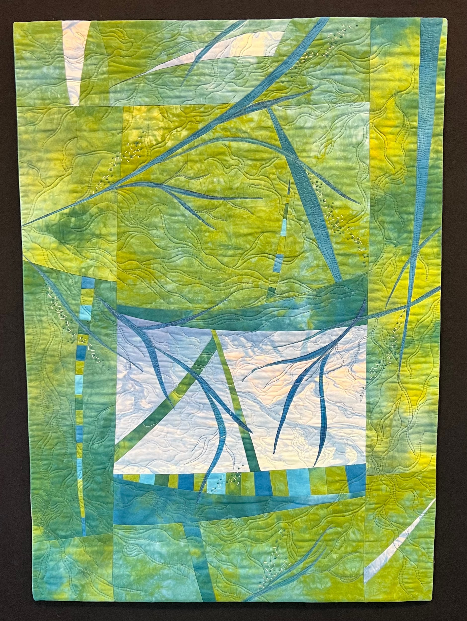 Handmade hanging fiber artwork