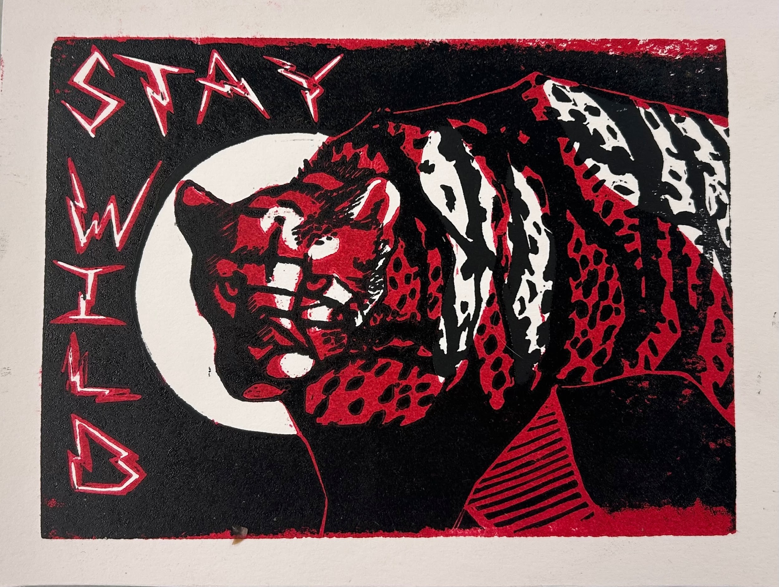 print of a tiger that says Stay Wild