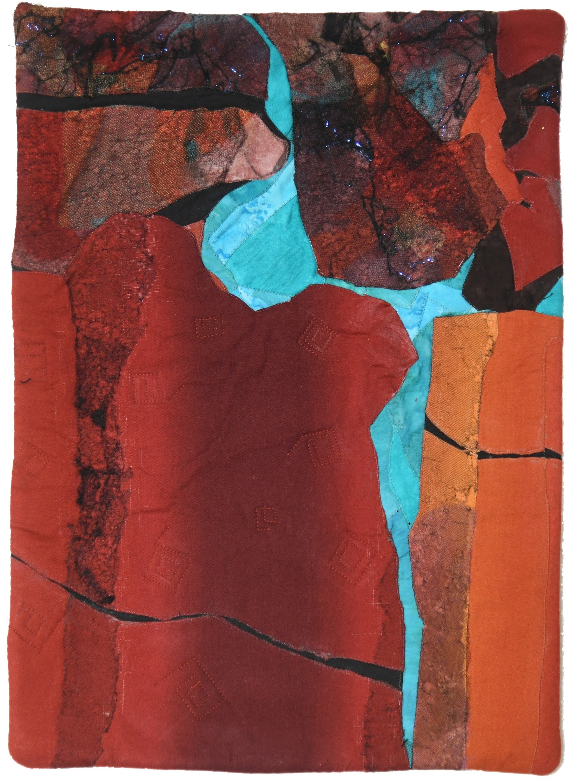 Handmade hanging fiber artwork