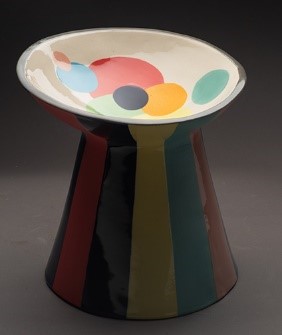 Circles and Stripes Pedestal Bowl