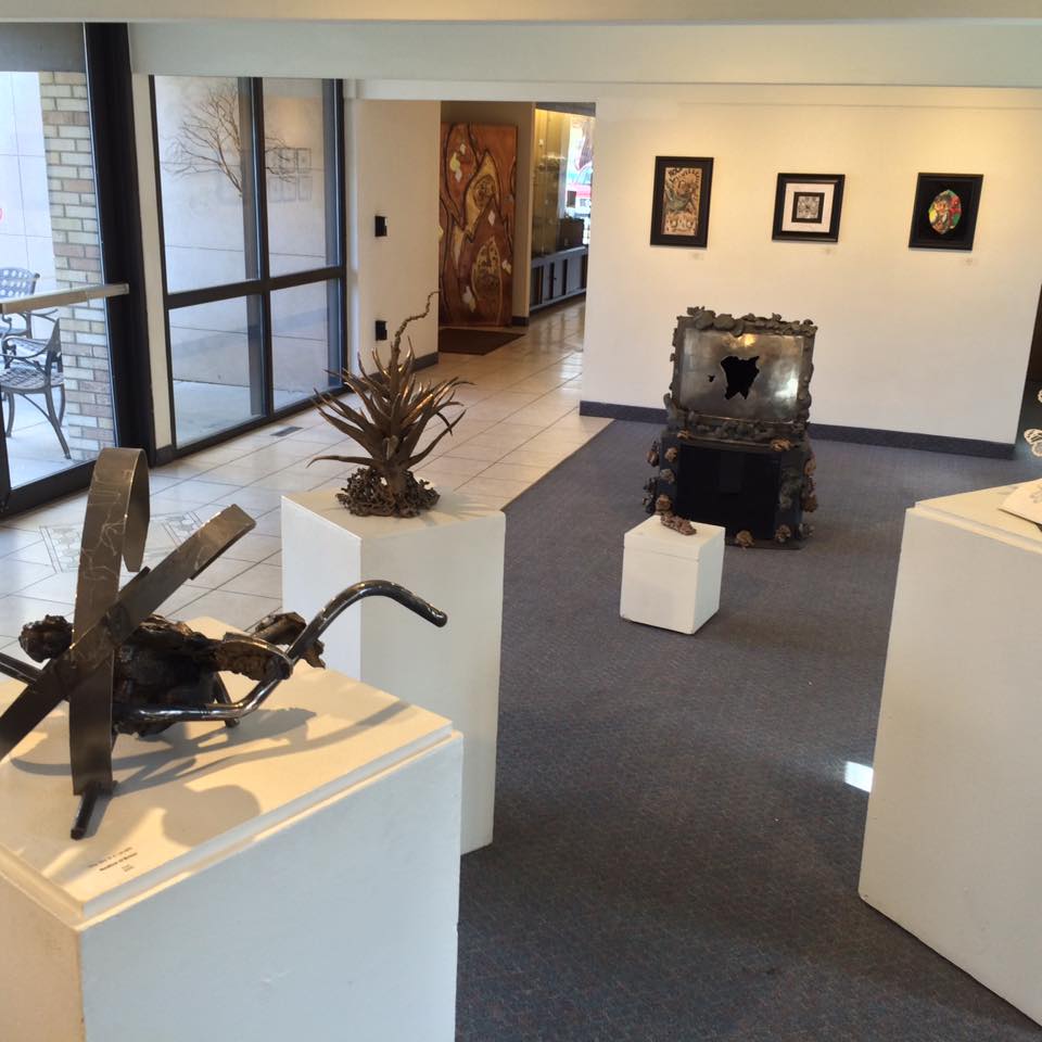 Image of the Art Center gallery with CMU student work