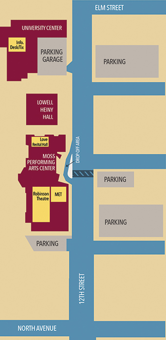 Moss Performing Arts Center map
