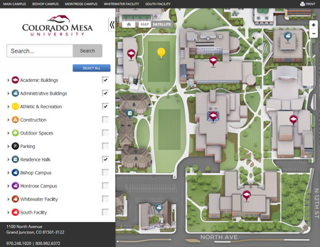 colorado mesa university map Campus Maps Colorado Mesa University colorado mesa university map