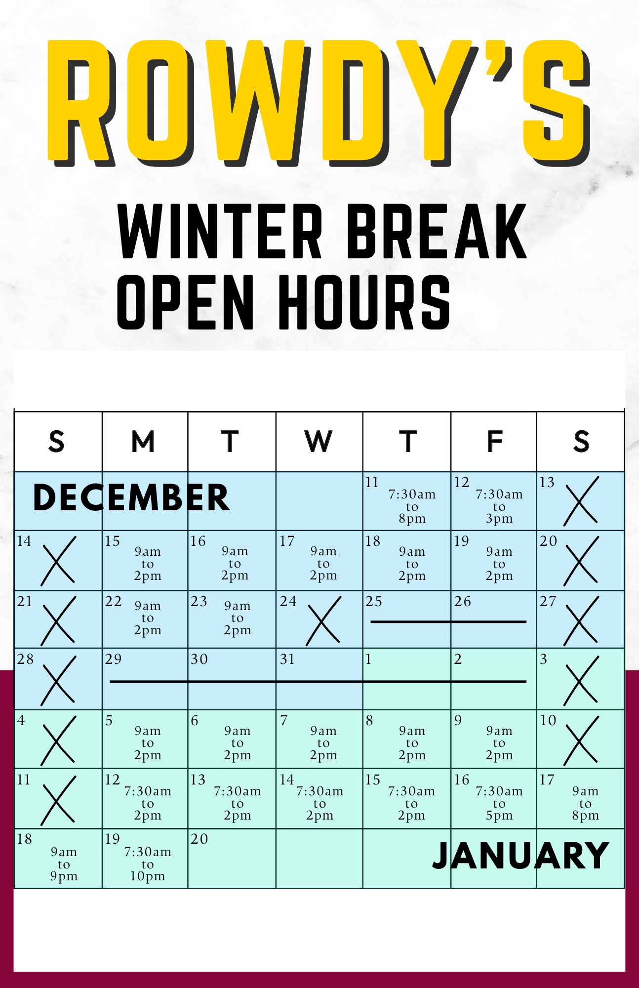 Winter Break Hours