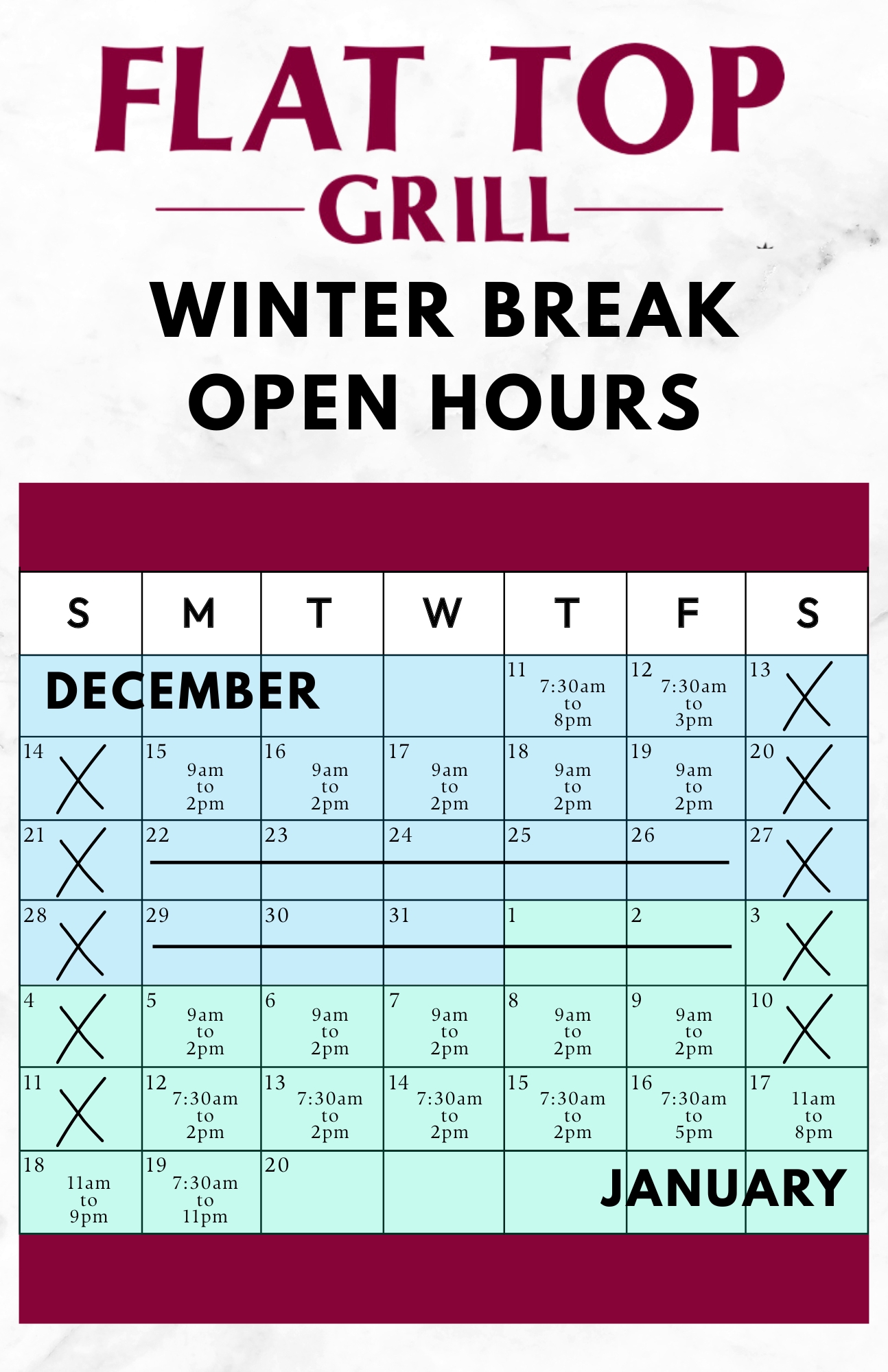 Winter Break Hours