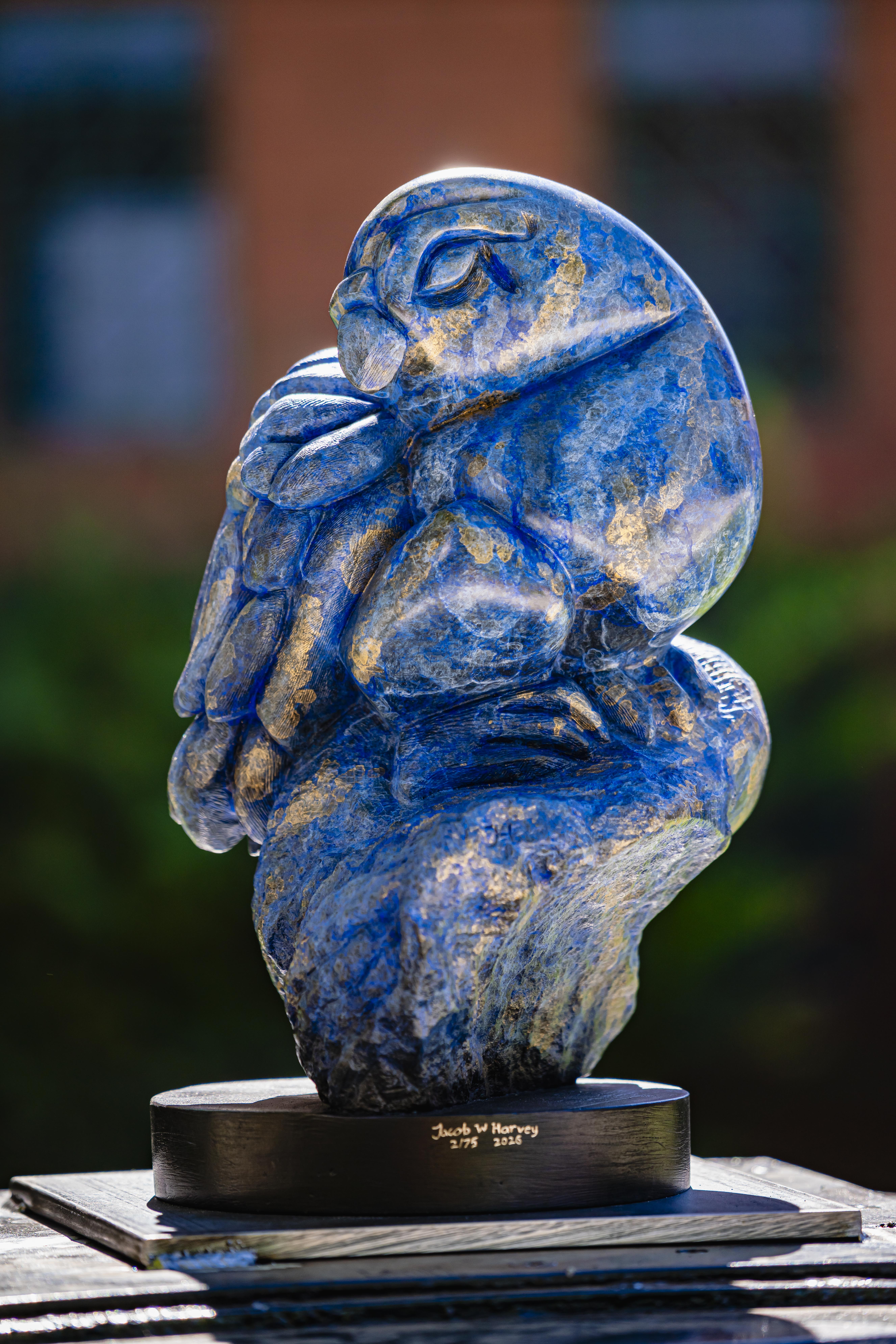Blue bird statue
