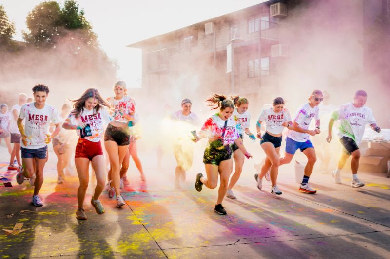 Students participating in Color Run