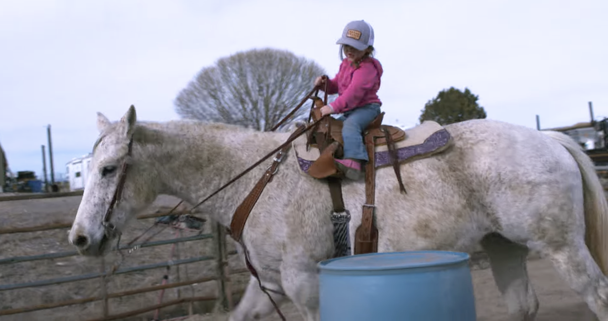Wylee Mitchell’s niece Harper riding a horse for the short film Life of a Ranch Kid
