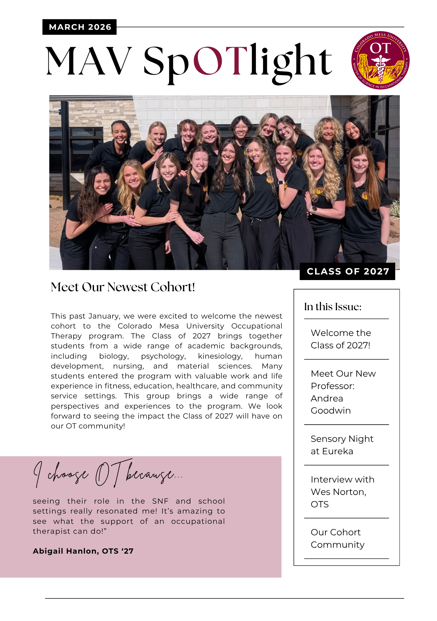 Mav Spotlight Newsletter March 2026, Page 1