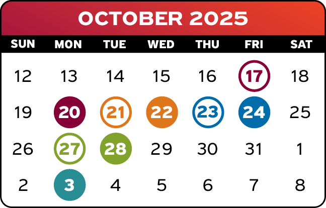 October 2025 Calendar Image