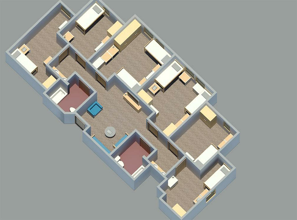 Standard suite layout (varies)