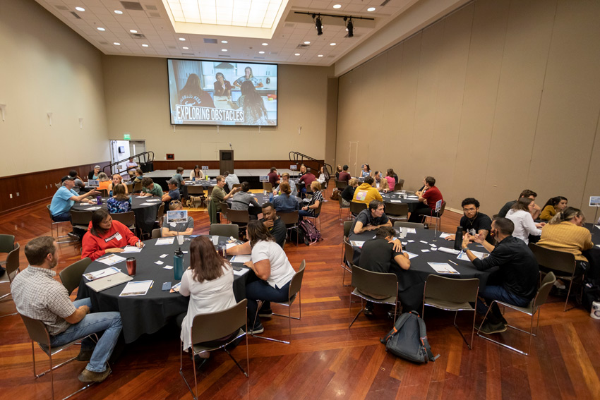 Participants at the main campus event