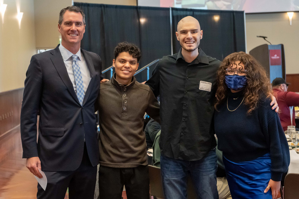 President Marshall with the Making Mavericks feature students