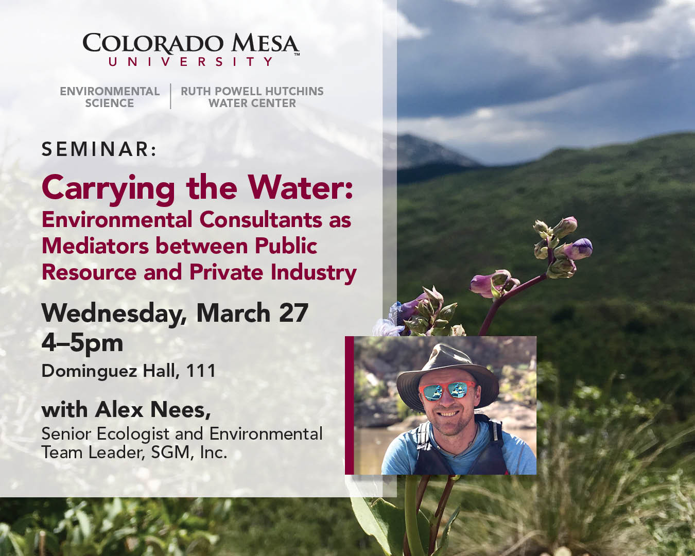 Environmental Science and Hutchins Water Center Seminar: Carrying the Water: Environmental Consultants as Mediators between Public Resource and Private Industry